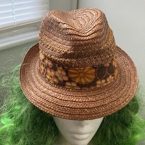Brown color Floriano brand Fedora style hat made in Italy in good condition